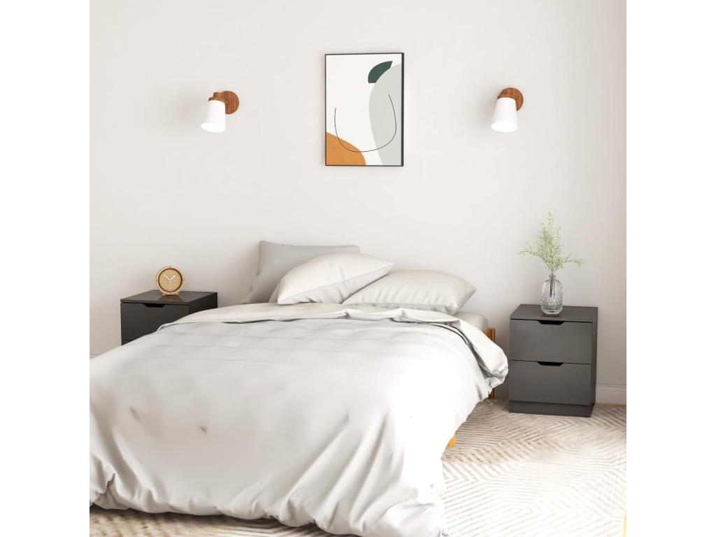 Tables de chevet 2 pcs Gris 40x40x50 2 MBLP68390