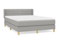 Lit à sommier tapissier avec matelas Gris clair 140x190cm Tissu KKBE79361