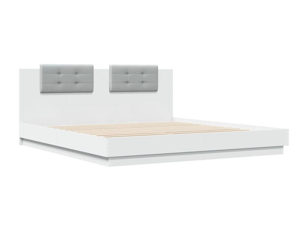 Cadre de lit avec tête de lit et Cosymeubères LED blanc 200x200 VBKR28985