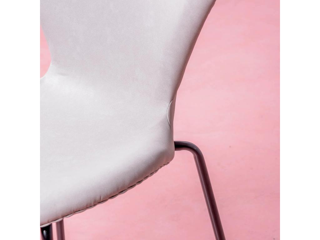 Chaise vintage tapissée de similicuir usé - Seven - Gris AFXJ49336