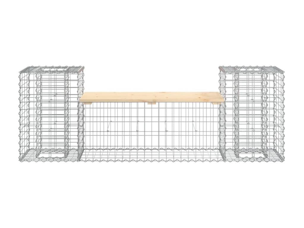 Banc de jardin design gabion 183x41x60.5 bois massif de pin GUEP18078