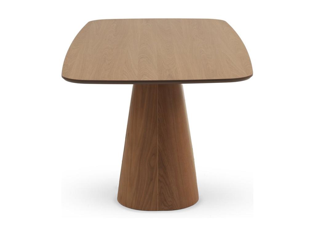 Table de salle à manger en contreplaqué de chêne avec base centrale cylindrique TIHR97738