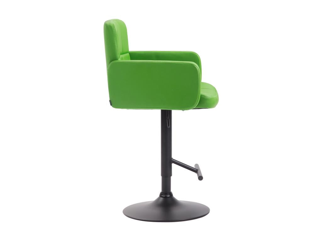 Tabouret de bar - Similicuir / Noir - Vert - Los Angeles PKFR29052