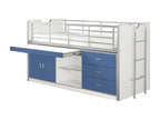 Cosymeub - Lit Combiné 90x200cm Bleu avec Bureau Coulissant QDVK36109