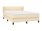 Lit à sommier tapissier avec matelas Crème 140x200 cm Tissu RANH99634