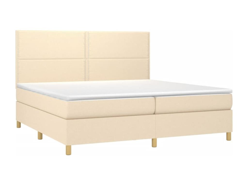 Lit à sommier tapissier avec matelas Crème 200x200 Tissu 5 EXIH01469