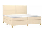Lit à sommier tapissier avec matelas Crème 200x200 Tissu 5 EXIH01469