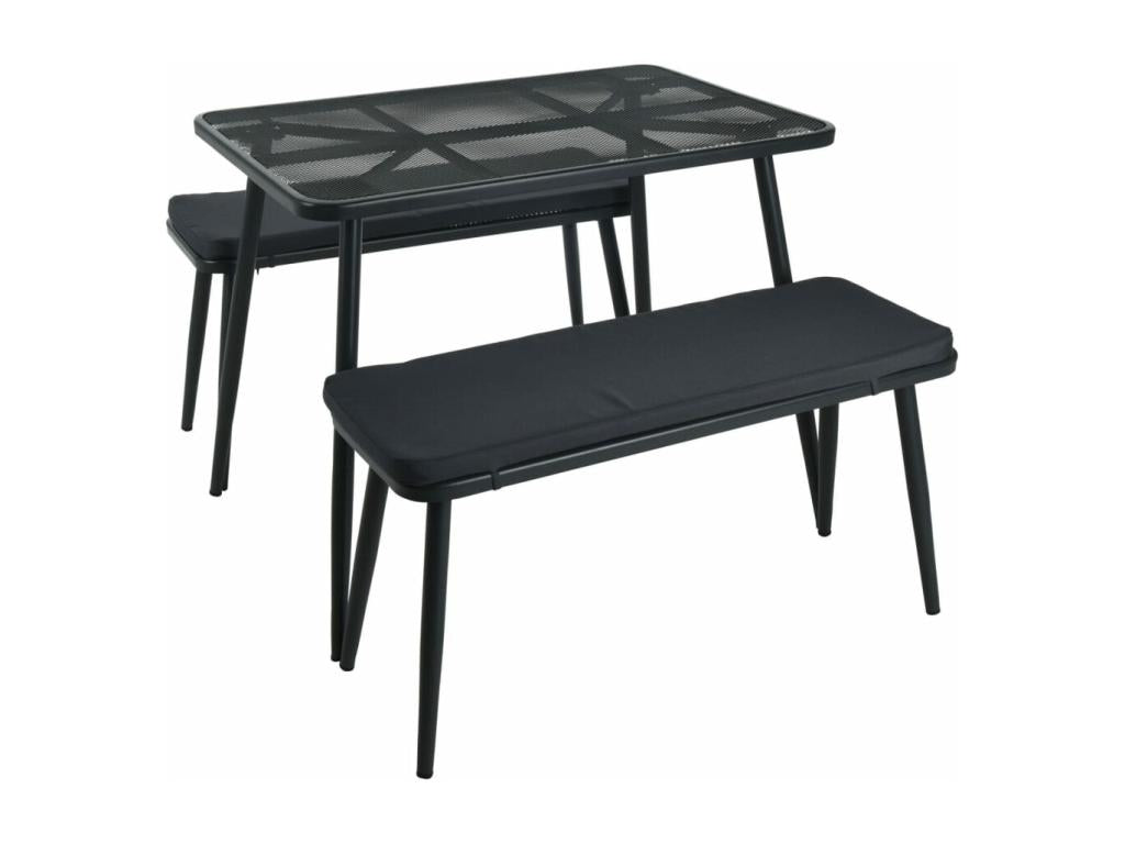 Cosymeub Ensemble de meubles de jardin gris foncé QZJW96753