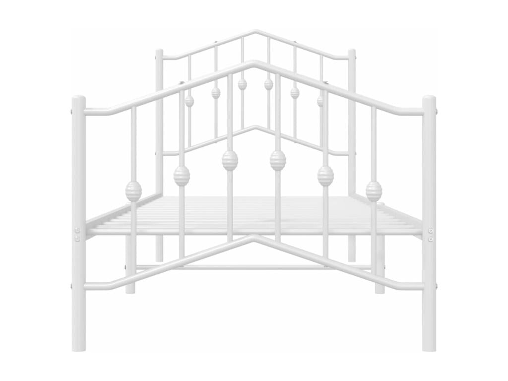 Cadre de lit métal avec tête de lit/pied de lit blanc 80x200 cm DMSA53056