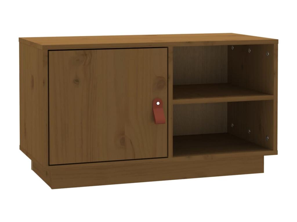 Meuble TV Marron miel 70x34x40 cm Bois de pin massif GCAR31101