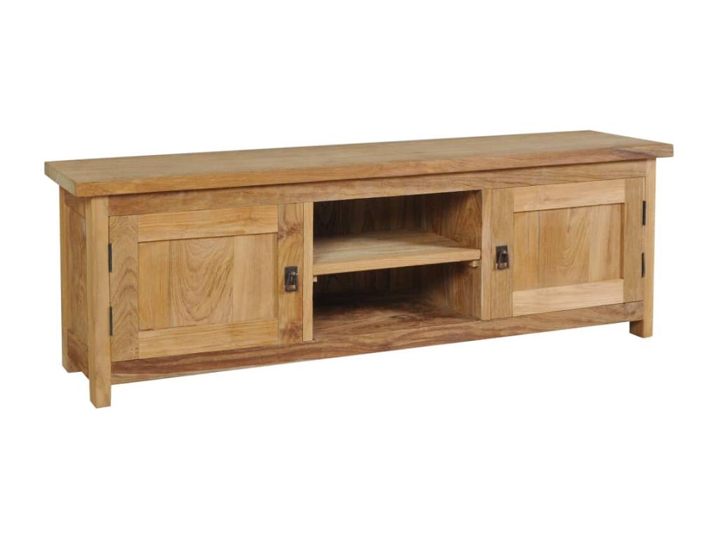 Meuble TV teck massif 120x30x40 cm FPII21823