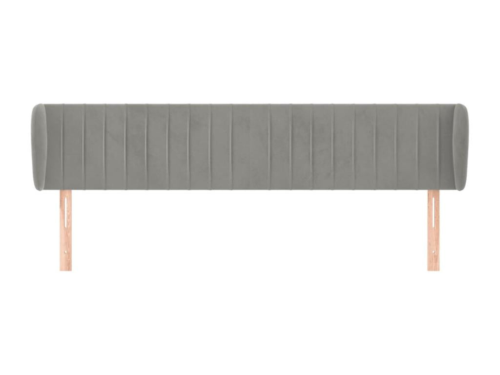 Tête de lit avec oreilles Gris clair 183x23x78/88 cm Velours VOFC10799