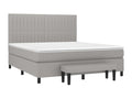 Lit à sommier tapissier avec matelas Gris clair 180x200cm Tissu MFOK56158