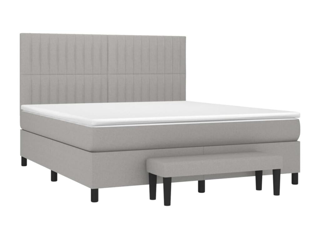 Lit à sommier tapissier avec matelas Gris clair 180x200cm Tissu MFOK56158
