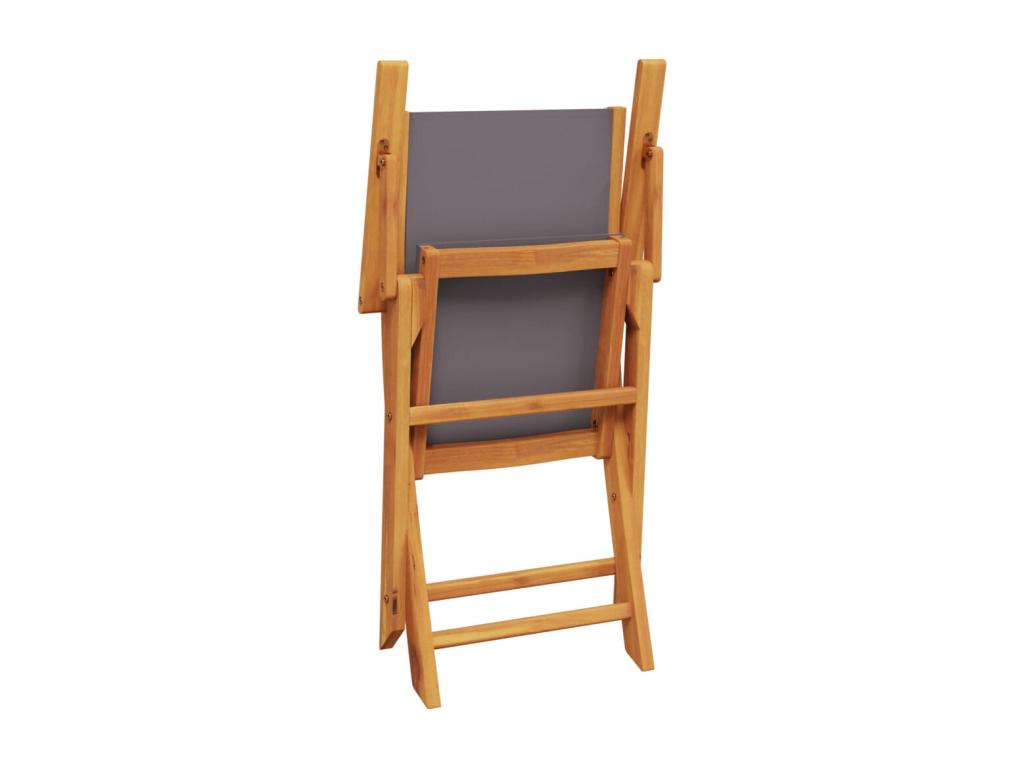 Chaises de jardin pliantes lot de 4 tissu et bois massif CYEJ45393