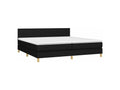 Sommier à Cosymeub de lit et matelas et LED Noir 200x200 Tissu ZITU67778