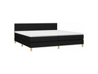 Sommier à Cosymeub de lit et matelas et LED Noir 200x200 Tissu ZITU67778