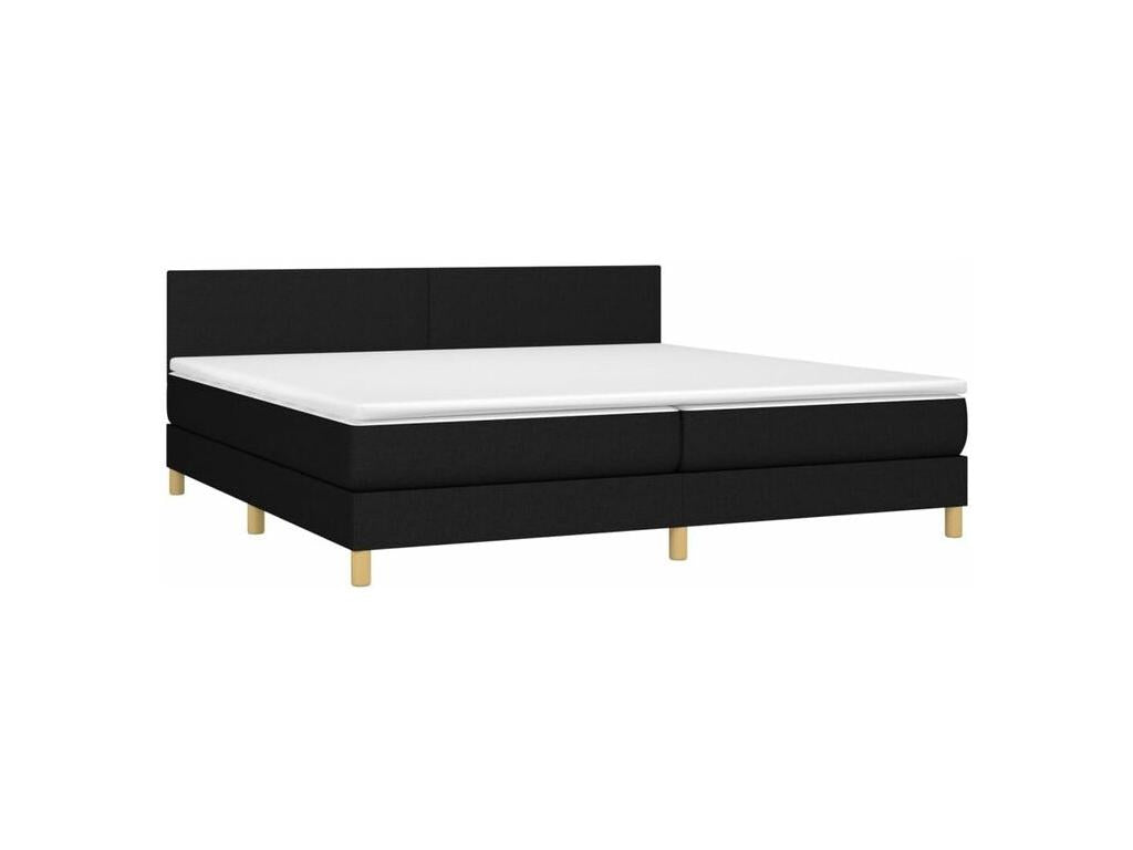 Sommier à Cosymeub de lit et matelas et LED Noir 200x200 Tissu ZITU67778