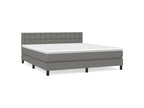 Sommier à Cosymeub de lit avec matelas Gris foncé 160x200 Tissu RUVU82678