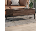 Table basse chêne marron 100x50x40cm bois d'ingénierie et métal SGGN05465