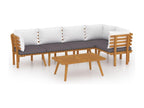 Salon de jardin 6 pcs avec coussins Bois d'Cosymeub solide URLI77699