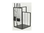 Porte-bûches en métal noir 4 accessoires ICJZ93110