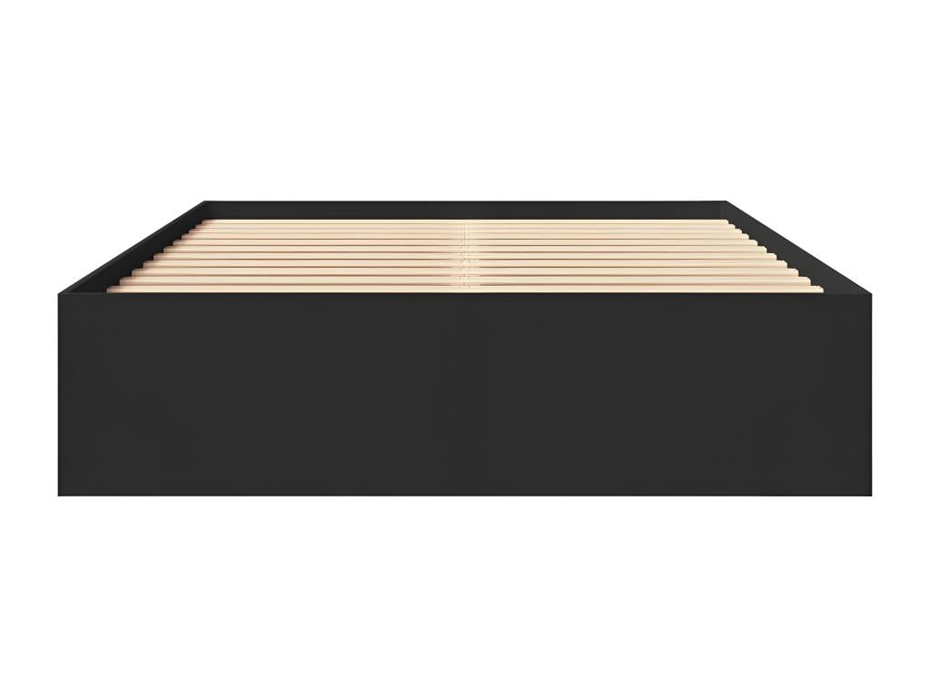 Cadre de lit noir 135x190 cm bois d'ingénierie ZJSW66145