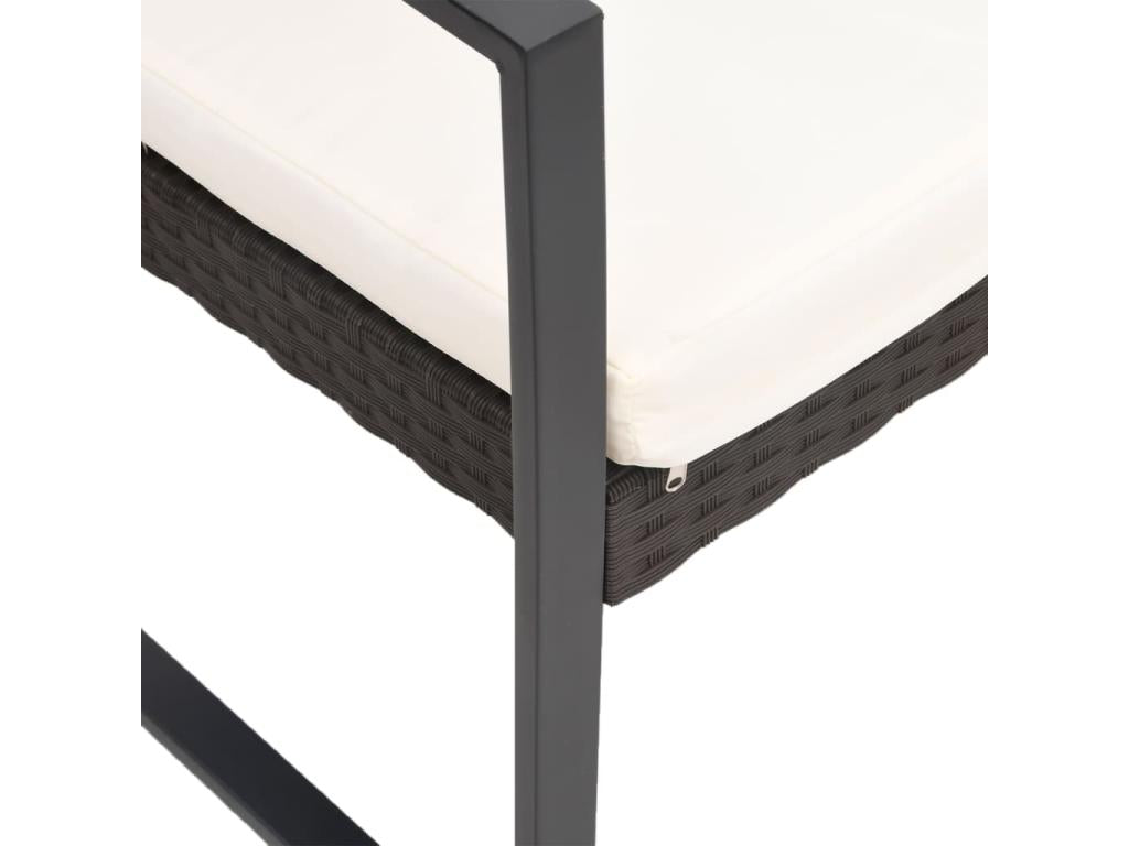 Ensemble à manger de jardin avec coussins 5 pcs marron rotin PP PDXJ86846