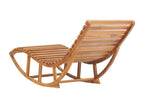 Chaise longue à bascule avec coussin Bois de teck solide MPUG07020