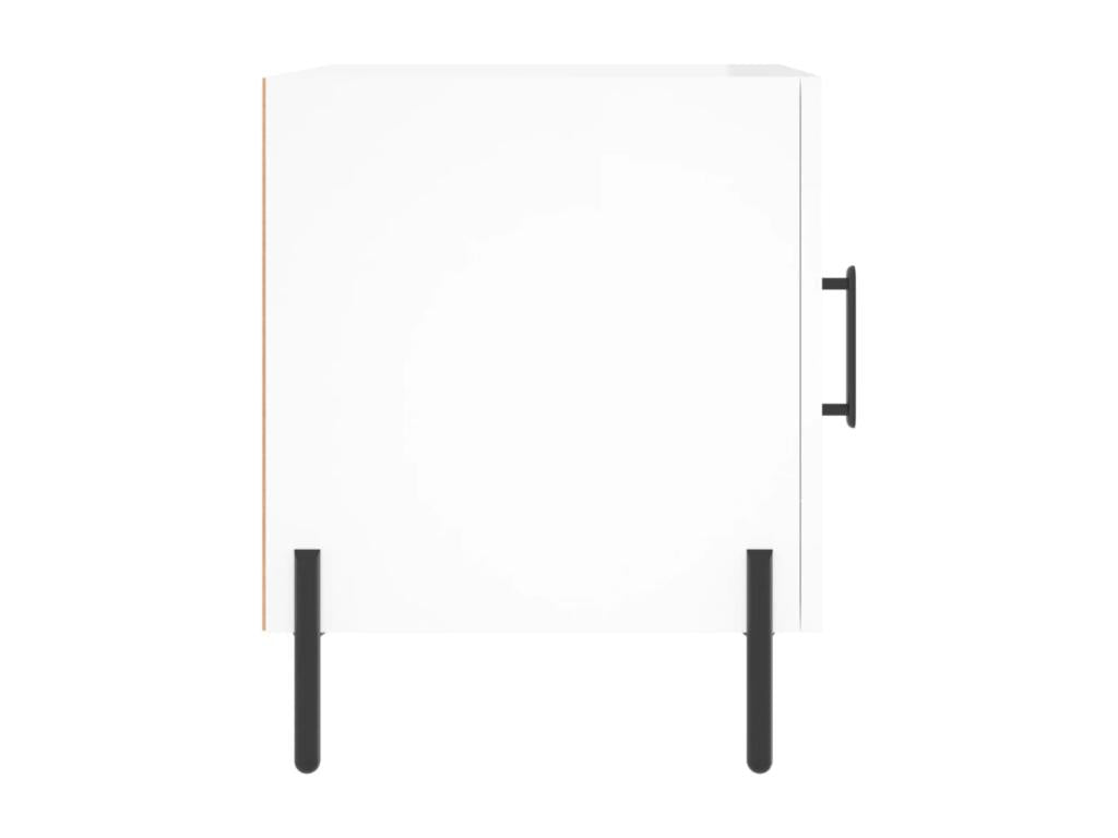 Table de chevet blanc brillant 40x40x50 cm bois d'ingénierie DBQN91294