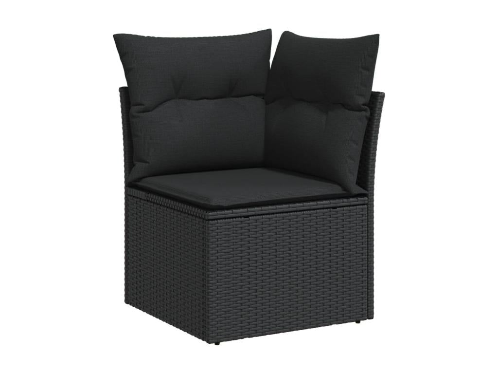 Salon de jardin 11 pcs avec coussins noir résine tressée GVSP92390