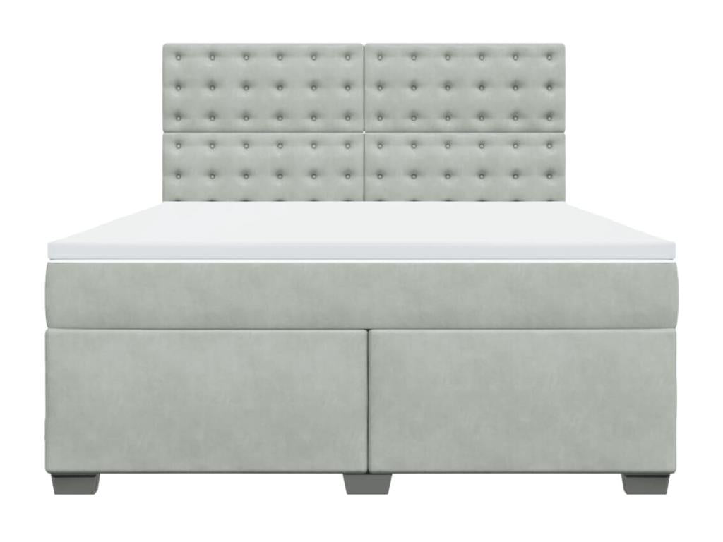 Sommier à Cosymeub de lit et matelas Gris clair 180x200cm Velours SRLB95721