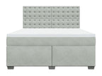 Sommier à Cosymeub de lit et matelas Gris clair 180x200cm Velours SRLB95721