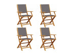Chaises de jardin pliantes lot de 4 tissu et bois massif CYEJ45393