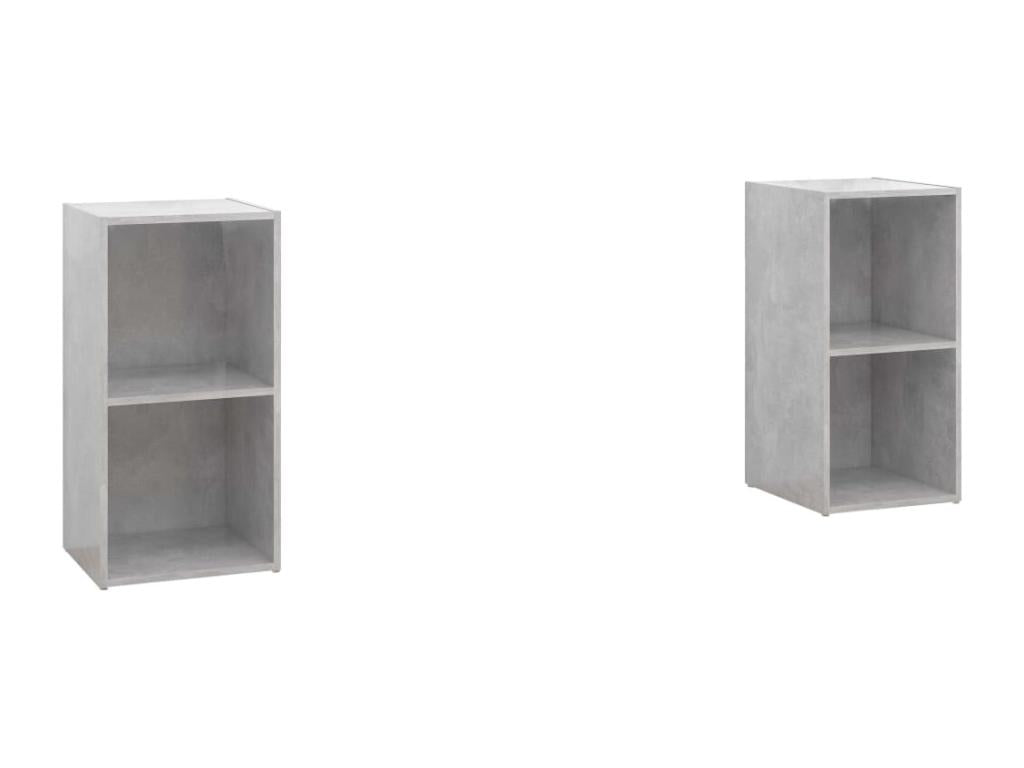 Meubles TV 2 pièces Gris béton 72x35x36.5 cm Aggloméré MIBX63103