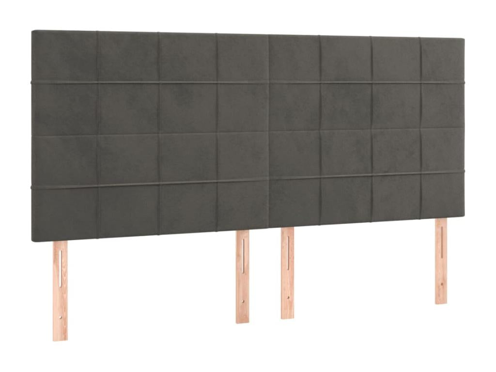 Lit à sommier tapissier et matelas Gris foncé 200x200cm Velours MEKL11451