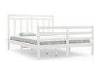 Cadre de lit sans matelas blanc 135x190 cm bois massif RKCL17603
