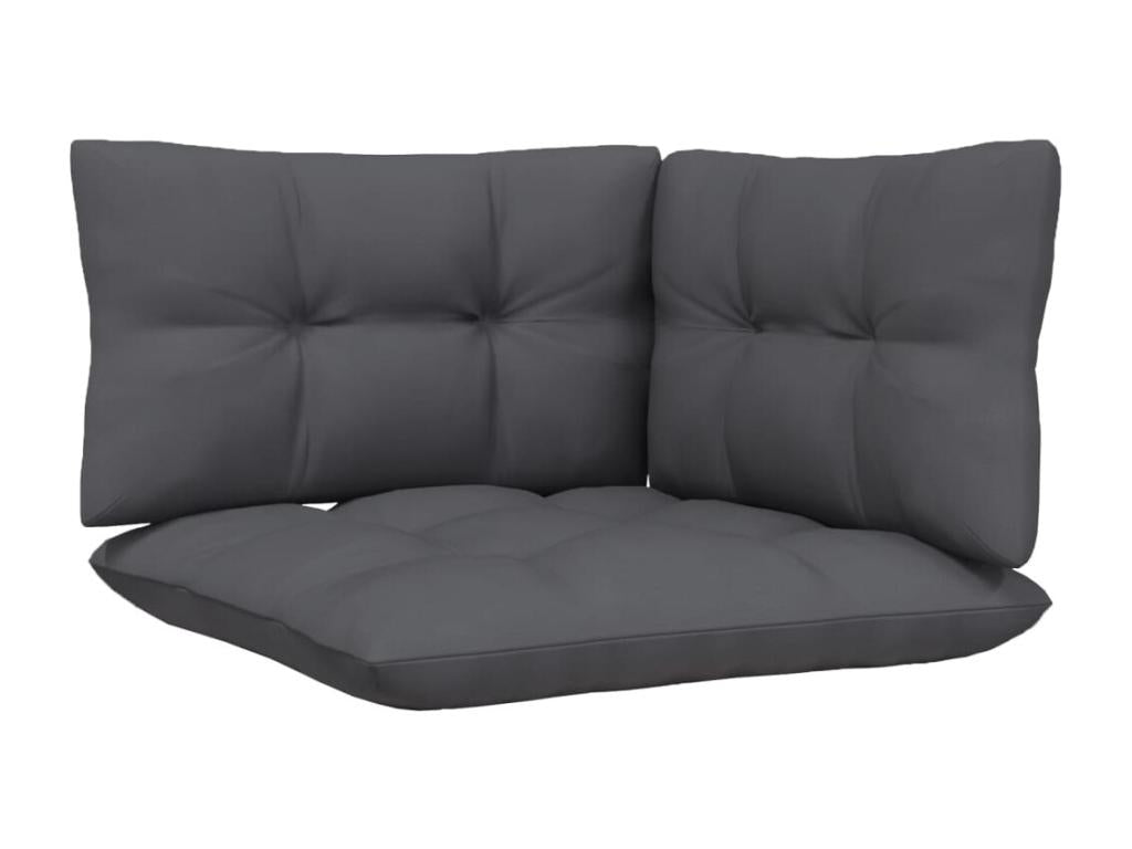 Salon de jardin 9 pcs avec coussins anthracite bois de pin XOVZ09413