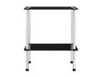 Etagère à 2 niveaux Noir 40x40x47 Verre trempé BTGA57913