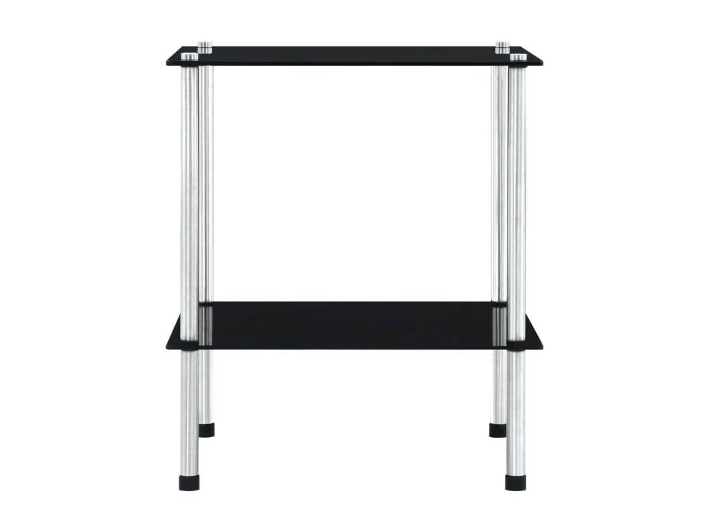 Etagère à 2 niveaux Noir 40x40x47 Verre trempé BTGA57913