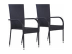 Ensemble à manger de jardin 3 pcs Noir TMUU90054