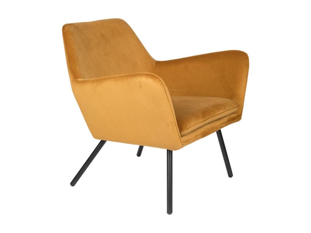 Cosymeub - Fauteuil en velours jaune doré Cosymeub XLXH95436