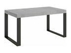 Table à manger extensible Cosymeub-Couleur Gris ciment-Support 4 pieds-5 rallonges fines-Largeur extensible 160 à 420cm BGYK50253