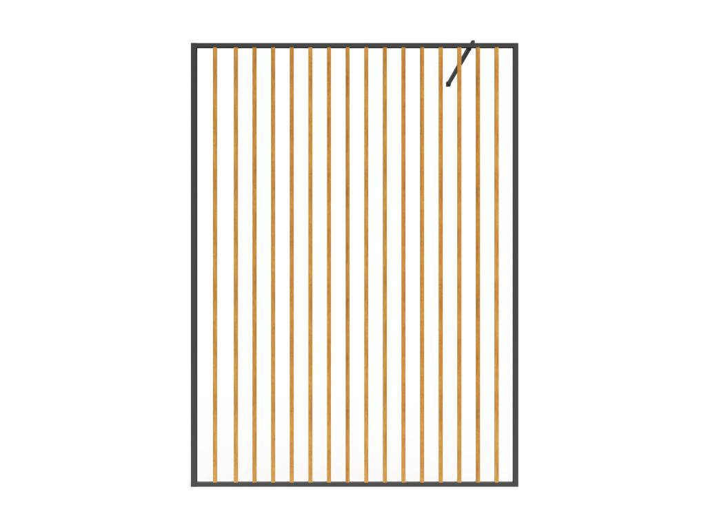 Paroi de douche à l'italienne en aluminium - Effet bois et noir mat - 140x200 cm - Cosymeub ENKF06493