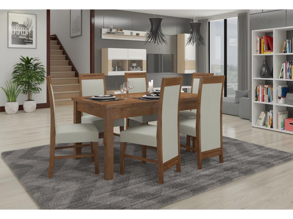 Chaise bois marron et tissu au choix Cosymeub-Tissu 27103 SINX29280