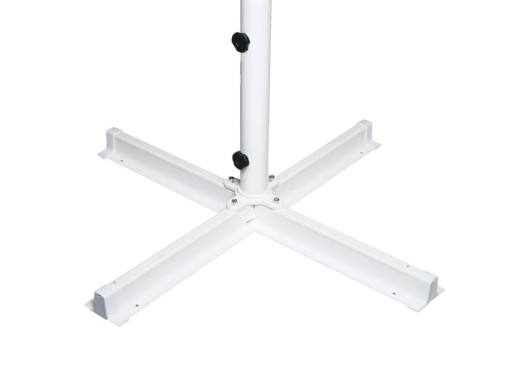 Parasol Cosymeub II gastronomie parasol pour marché 5m poteau alu blanc 28 kg - crème-beige avec support DFUN58854