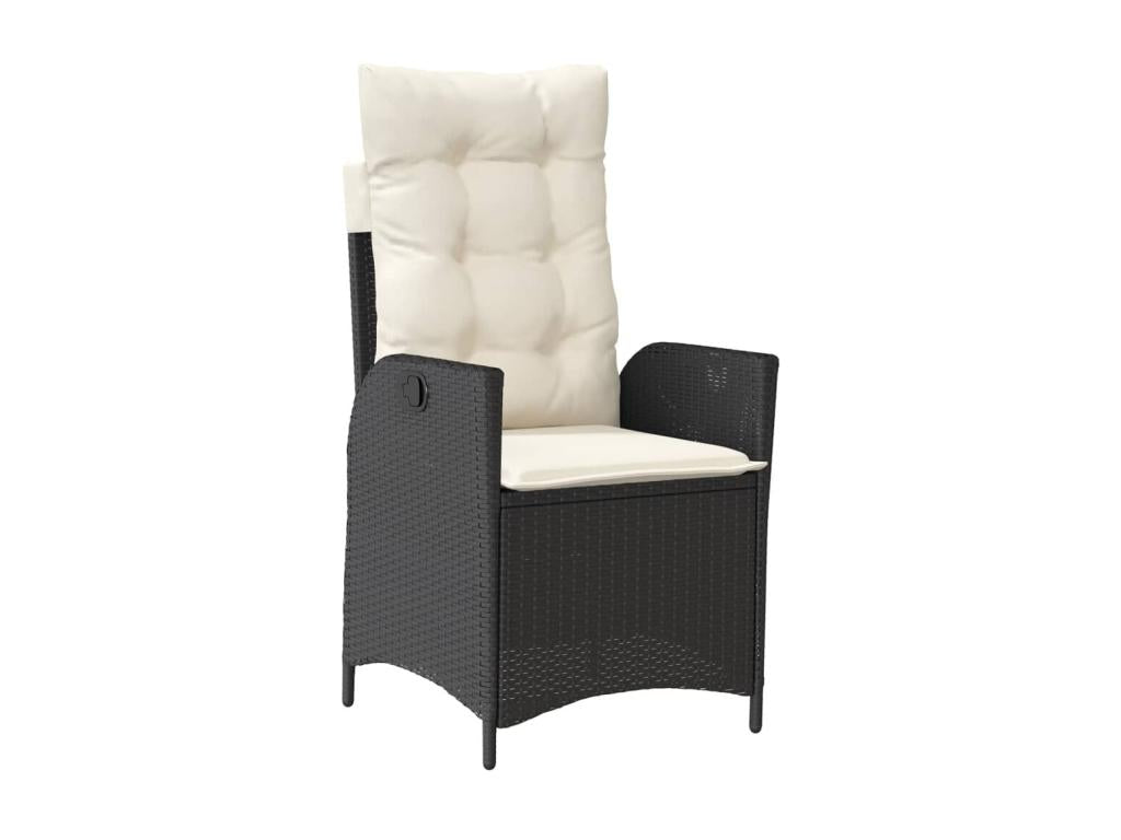 Ensemble à manger de jardin avec coussins 3 pièces Noir ZWYJ54479