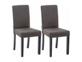 Lot de 2 chaises de salle à manger design moderne en tissu gris foncé et pieds en bois noir 10 0001557 AHPP36093