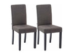 Lot de 2 chaises de salle à manger design moderne en tissu gris foncé et pieds en bois noir 10 0001557 AHPP36093
