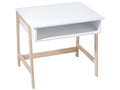 Bureau en MDF et pin coloris naturel et blanc - Dim L 58 xl 52 x H 46 cm WKVD45295